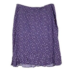 Xhilaration purple and white polka dot skirt with a ruffled hem Size Medium